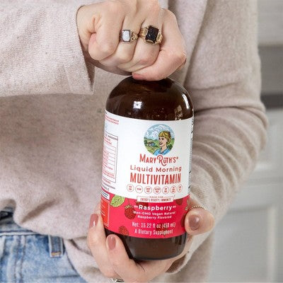 MaryRuth's Liquid Morning Vegan Multivitamin - Raspberry - 15.22 fl oz