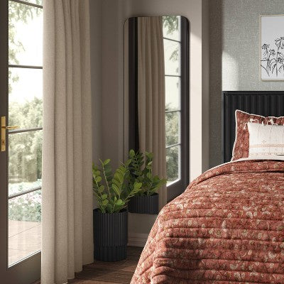 20" x 60" Infinity Full Length Mirror Black - Threshold: Modern Rectangle Wall Mount, Powder-Coated Metal Frame (LOCAL PICKUP ONLY)