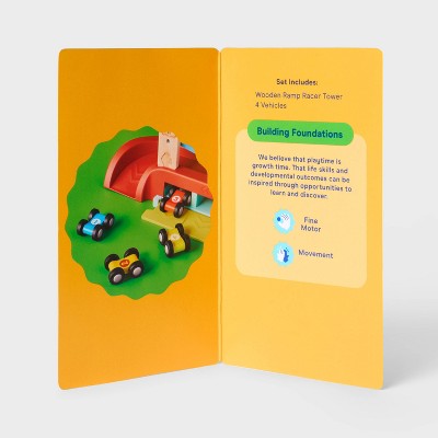 Wooden Race Car Ramp - 3pc -Gigglescape: Toy Vehicle Tracks, Wooden Truck Ramp, Car Track, Includes Vehicles