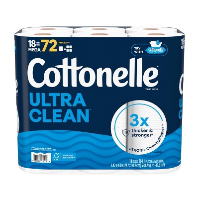 Cottonelle Ultra Clean Strong Toilet Paper - 18 Mega Rolls