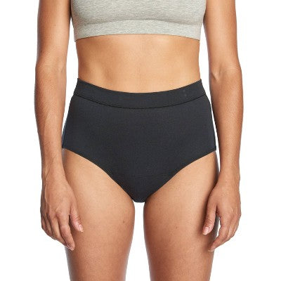 Thinx for All Women's Everyday Comfort Hi-Waist Leakproof Period Briefs - Black XL: Cotton Gusset, Machine Washable, Solid Pattern