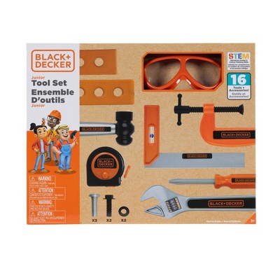 BLACK + DECKER 16pc Tool Set for Kids with Realistic Features includes Goggles