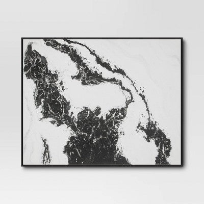 30" x 24" 2pk Marble Framed Printed Canvases Black/Tan - Threshold: Modern Abstract Digital Art, Polystyrene Frame (LOCAL PICKUP ONLY)