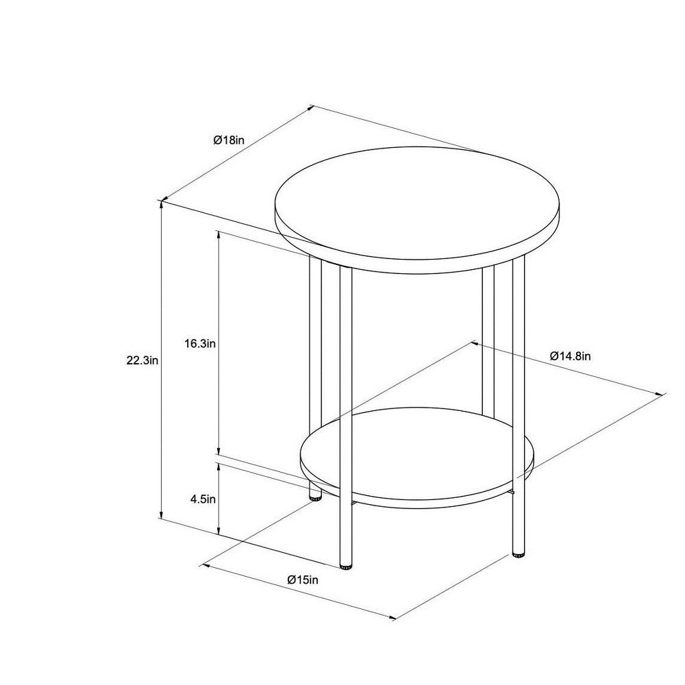 Wood and Metal Round End Table Black - Room Essentials™ (LOCAL PICKUP ONLY)