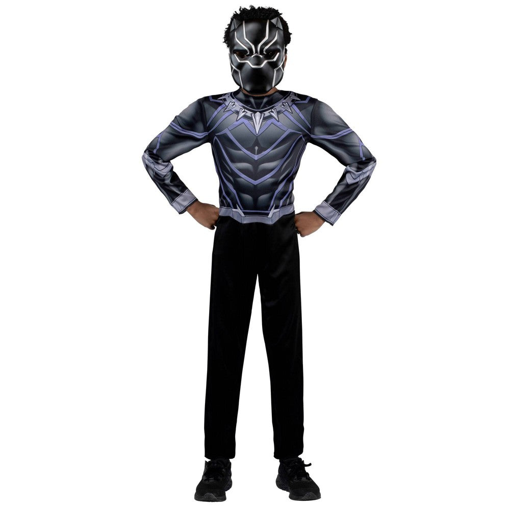 Kids' Black Panther Halloween Costume Jumpsuit with Mask L