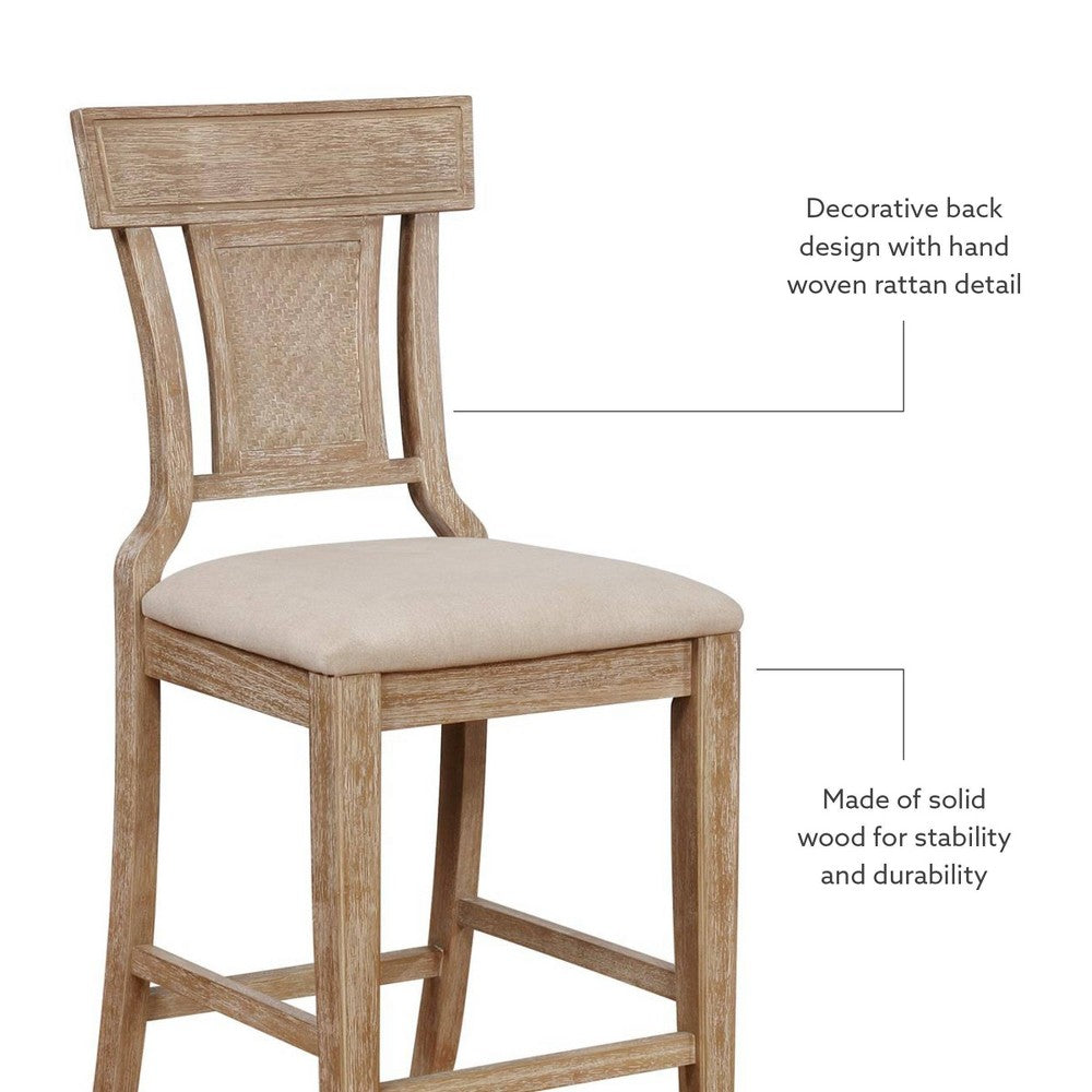 Rylan Handwoven Back Counter Height Barstool Natural - Linon (LOCAL PICKUP ONLY)