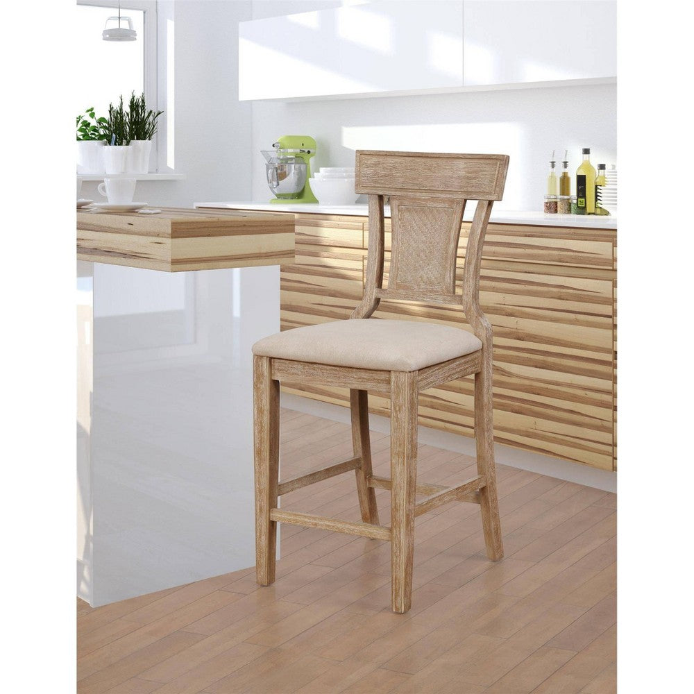 Rylan Handwoven Back Counter Height Barstool Natural - Linon (LOCAL PICKUP ONLY)