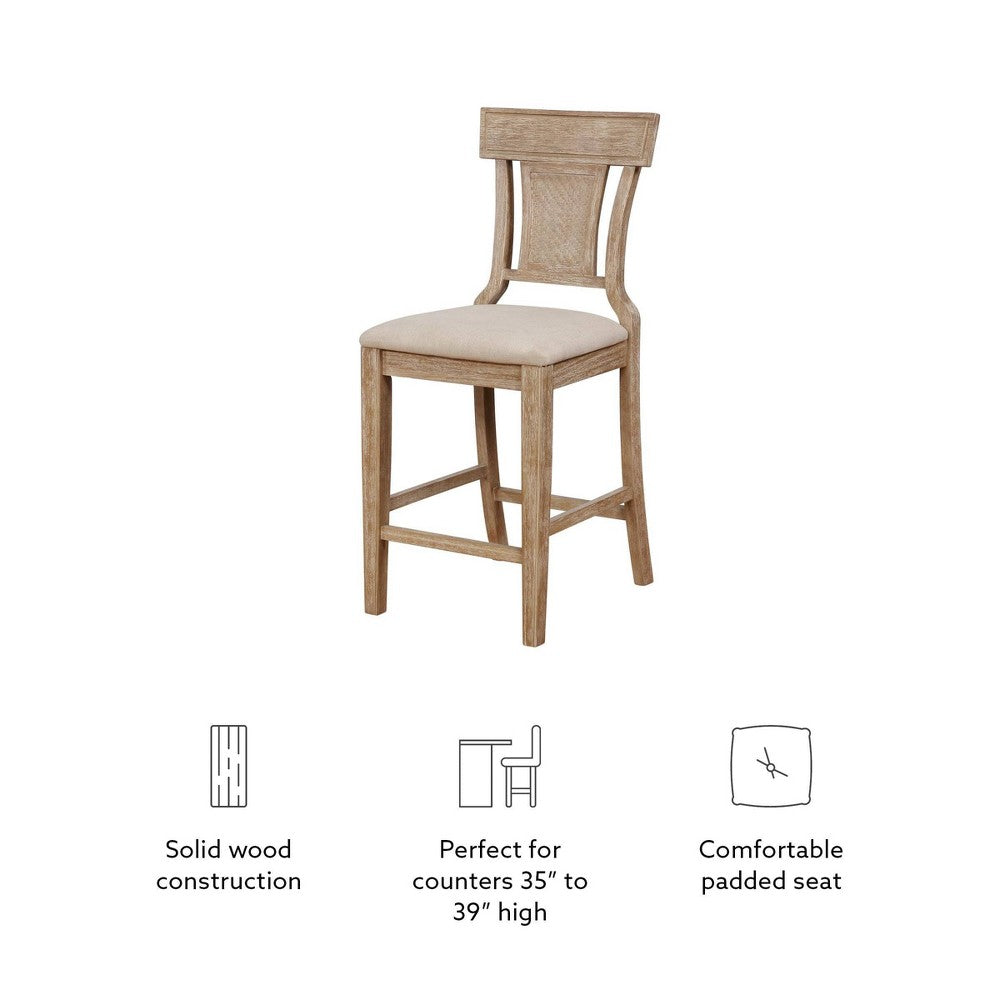 Rylan Handwoven Back Counter Height Barstool Natural - Linon (LOCAL PICKUP ONLY)