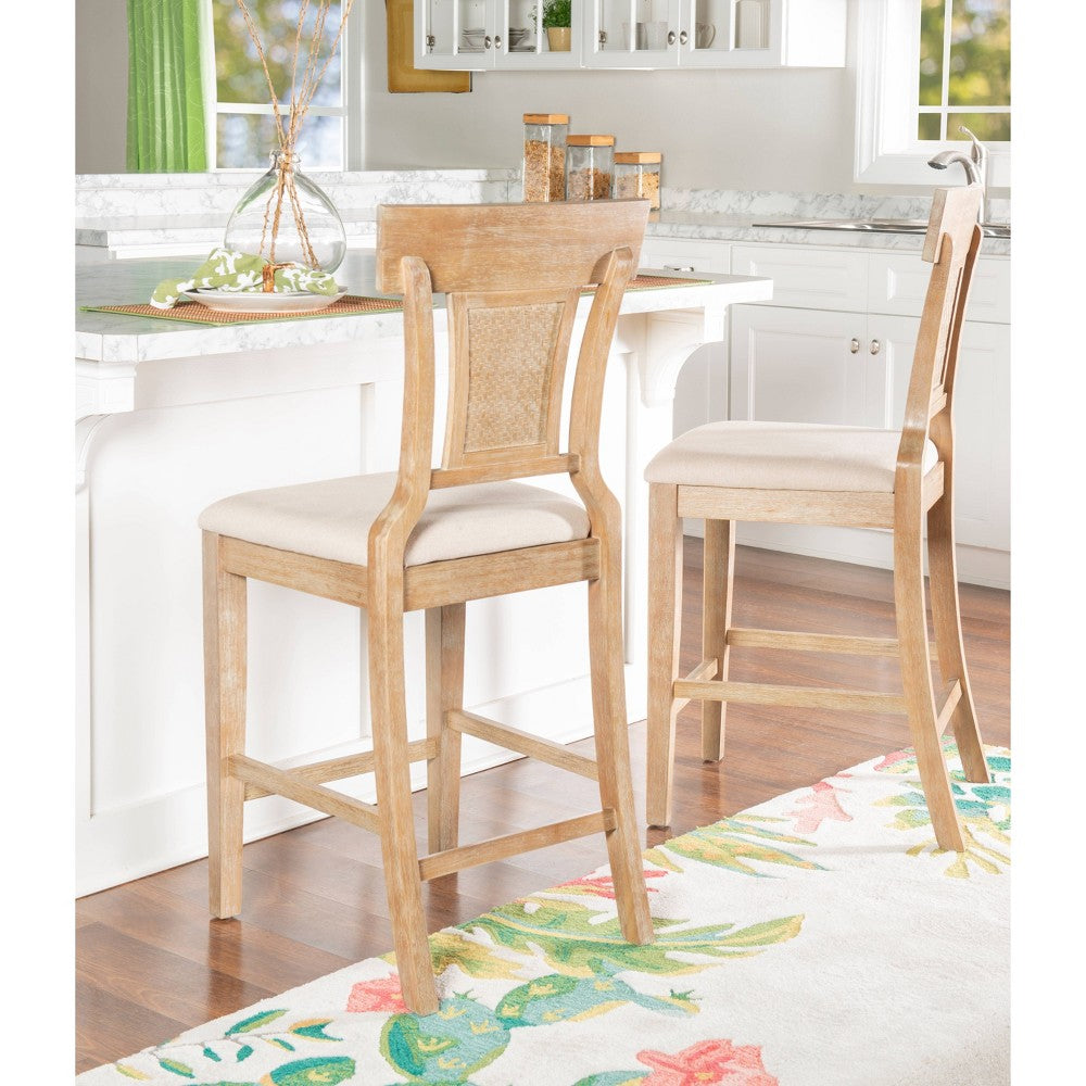 Rylan Handwoven Back Counter Height Barstool Natural - Linon (LOCAL PICKUP ONLY)