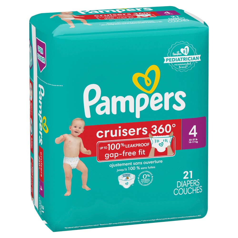 Pampers Cruisers 360 Disposable Diapers Jumbo Pack - Size 4 - 21ct