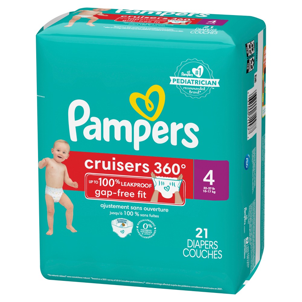 Pampers Cruisers 360 Disposable Diapers Jumbo Pack - Size 4 - 21ct