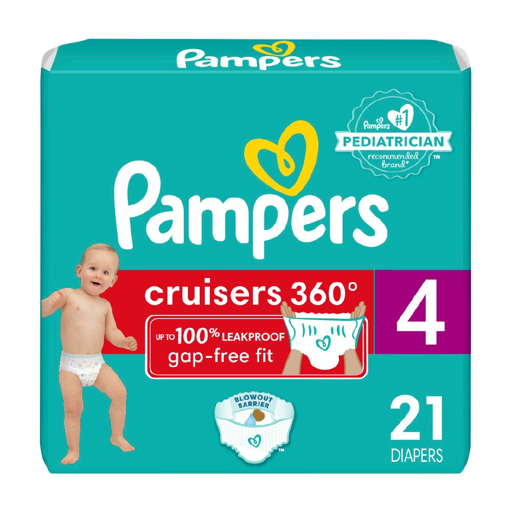 Pampers Cruisers 360 Disposable Diapers Jumbo Pack - Size 4 - 21ct