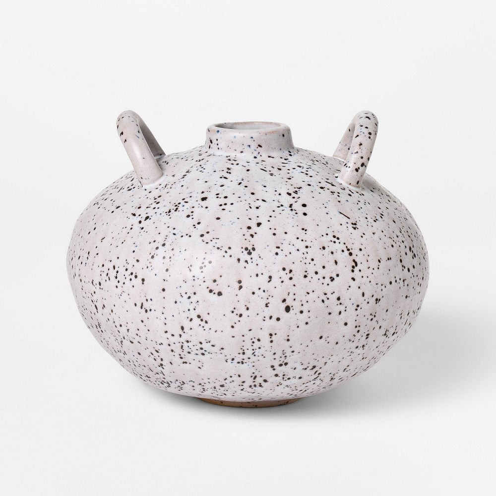 Small Matte Ceramic Speckle Glaze Vase - Threshold designed with Studio McGee: Handled Amphora, 5.91" Height