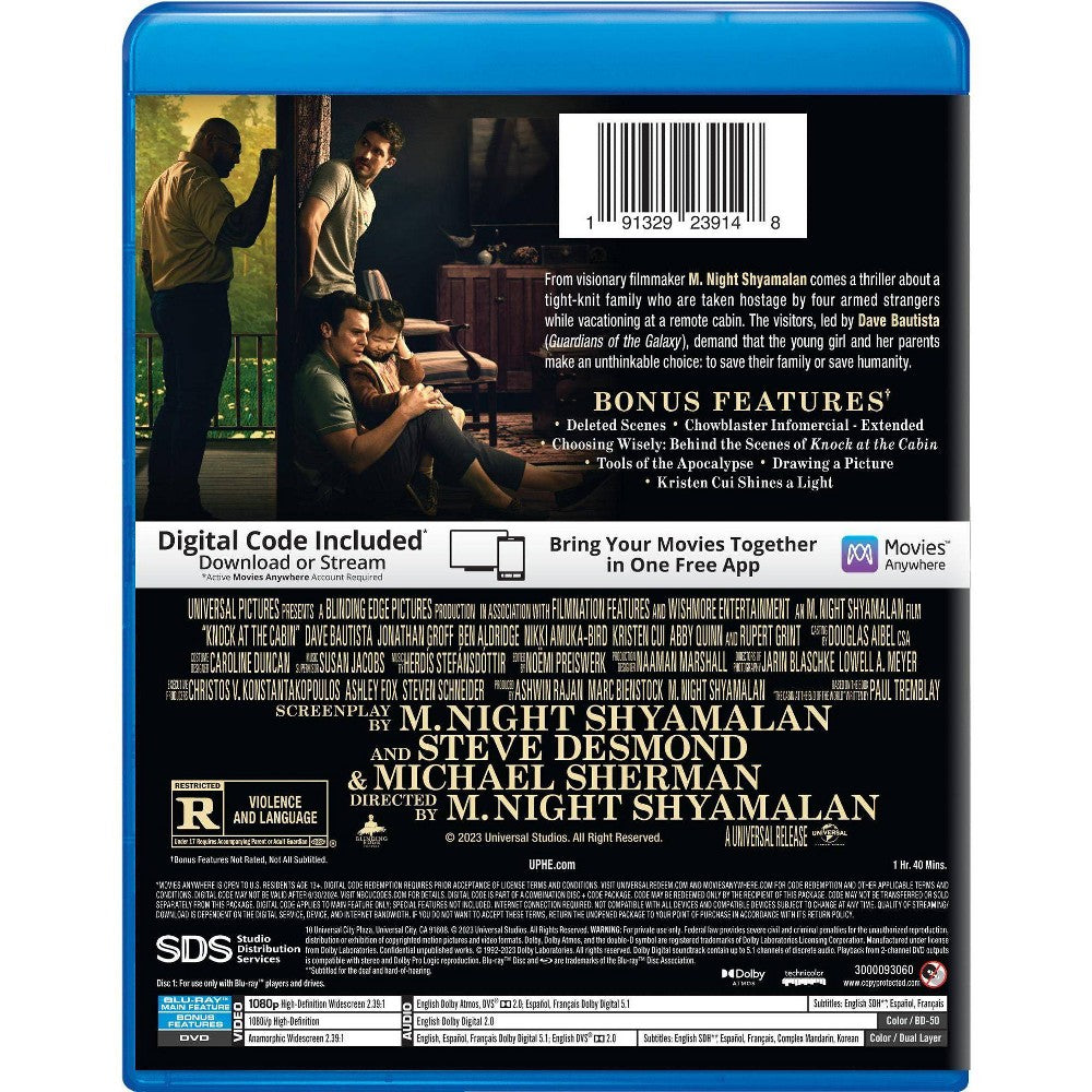 Knock at the Cabin (Blu-ray + DVD + Digital) *ADD 3 TO YOUR CART & 1 IS FREE!*