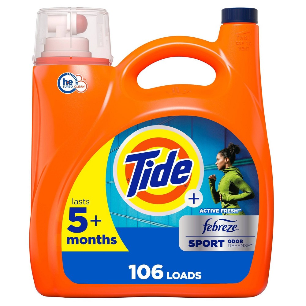 Tide Plus Febreze Sport Active Fresh High Efficiency Liquid Laundry Detergent Soap - 149 fl oz