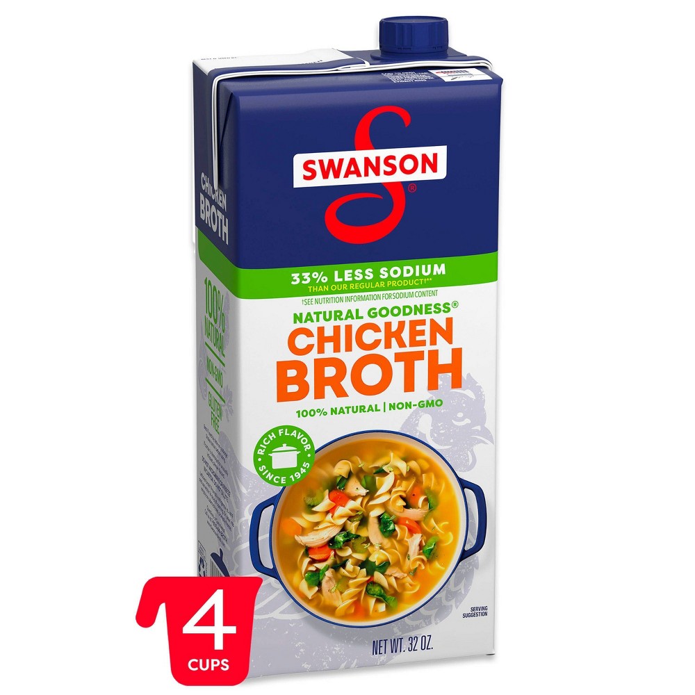 Swanson Natural Goodness Gluten Free 33% Less Sodium Chicken Broth - 32oz (LOCAL PICKUP ONLY)