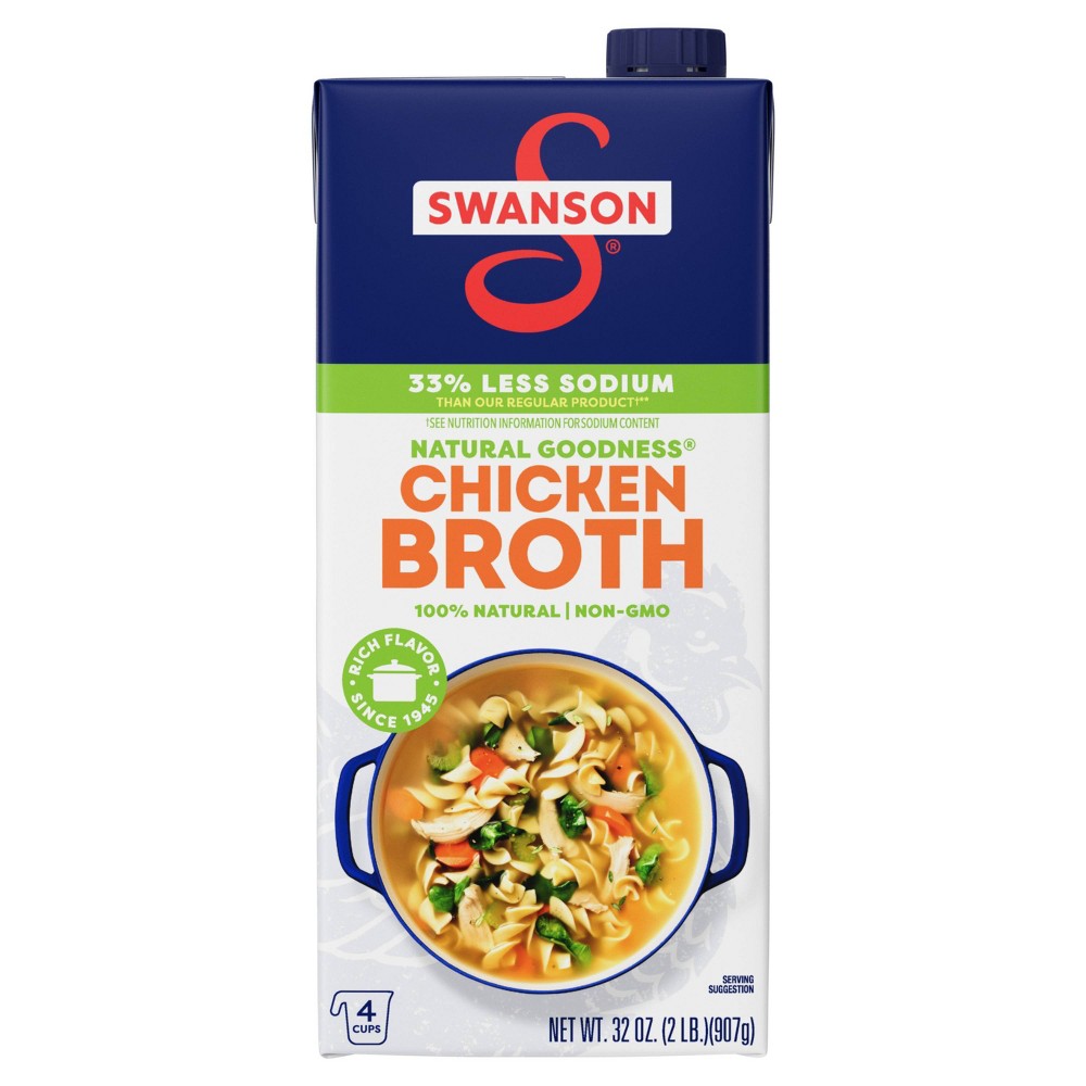 Swanson Natural Goodness Gluten Free 33% Less Sodium Chicken Broth - 32oz (LOCAL PICKUP ONLY)