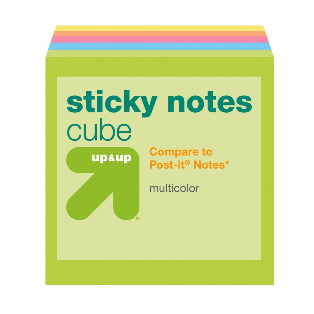 Sticky Notes Cube 3" x 3" Multicolor - up & up