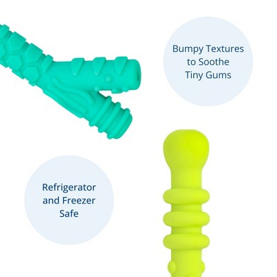 Re-Play Assorted Teether Straws with Cleaning brush - 4pk