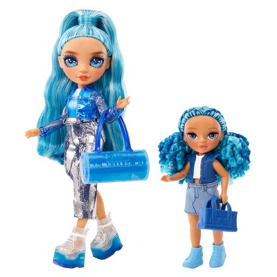 Rainbow High Littles Sapphire Bradshaw Blue 5.5" Posable Small Doll with Purse Magical Pet Yeti: Removable Clothes, Curly Hair, Articulated