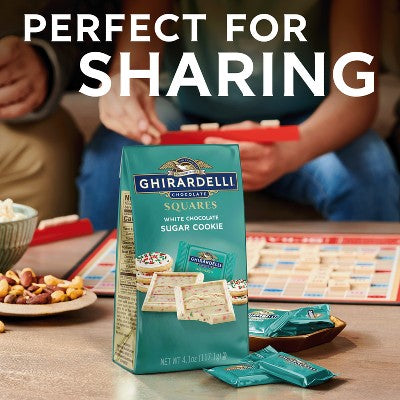 Ghirardelli White Chocolate Candy Sugar Cookie SQUARES - 4.1oz