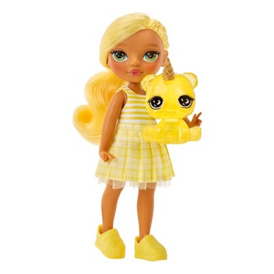 Rainbow High Littles Daisy Madison Yellow 5.5" Posable Small Doll with Purse Magical Pet Bear