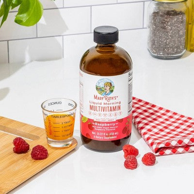 MaryRuth's Liquid Morning Vegan Multivitamin - Raspberry - 15.22 fl oz