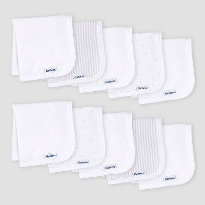 Gerber Baby 10pk Knit Washcloth - White
