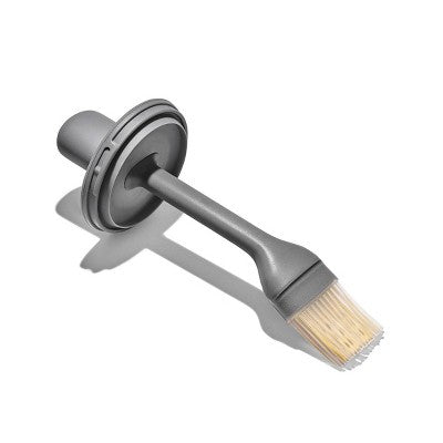 OXO Oil Bottle and Brush: Tempered Glass Food Storage Container, Dishwasher-Safe, 8 oz Capacity