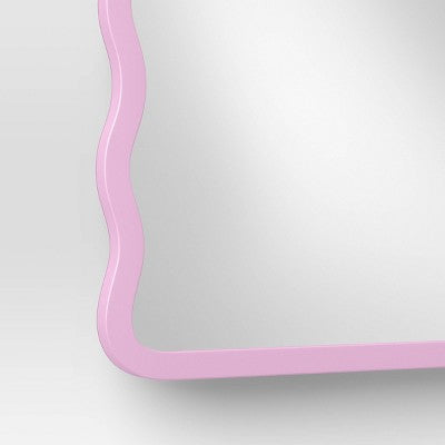 Wavy Over The Door Mirror Pink - Room Essentials (LOCAL PICKUP ONLY)