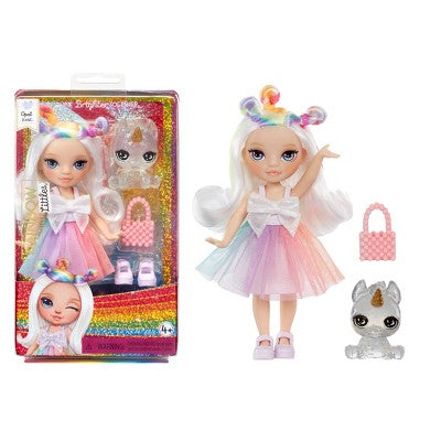 Rainbow High Littles Opal Raine Rainbow 5.5" Posable Small Doll with Purse Magical Pet Unicorn