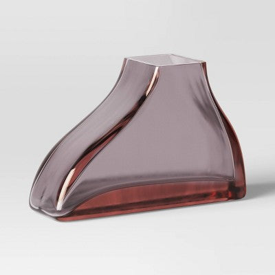 Small Pink Curved Glass Vase - Threshold