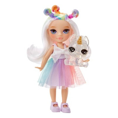 Rainbow High Littles Opal Raine Rainbow 5.5" Posable Small Doll with Purse Magical Pet Unicorn