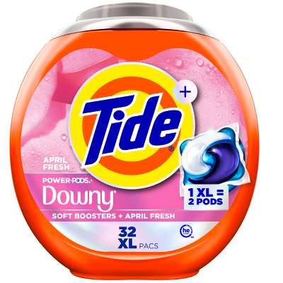 Tide April Fresh Power Pods with Downy HE Compatible Laundry Detergent Pacs - 32ct