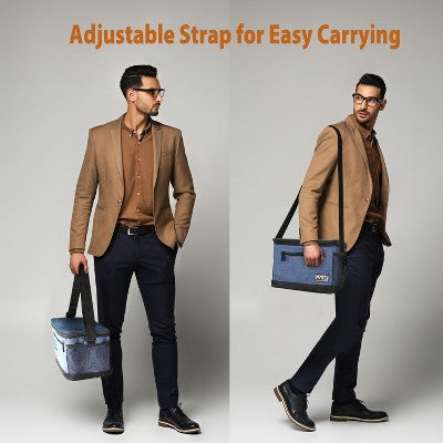 Tirrinia Insulated Small Lunch Bag with Adjustable Shoulder Strap, Leakproof Reusable Lunch Cooler Bag with Front Zip Pocket, Portable Lunch Boxs