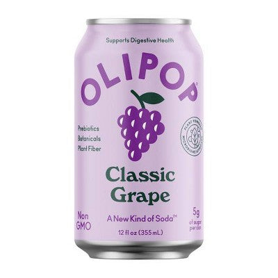 OLIPOP Classic Grape Prebiotic Soda - 4ct/12 fl oz Cans