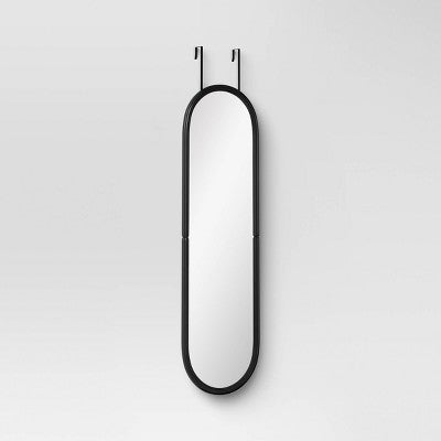 Pill Shaped Over The Door Mirror Black - Room Essentials (LOCAL PICKUP ONLY)