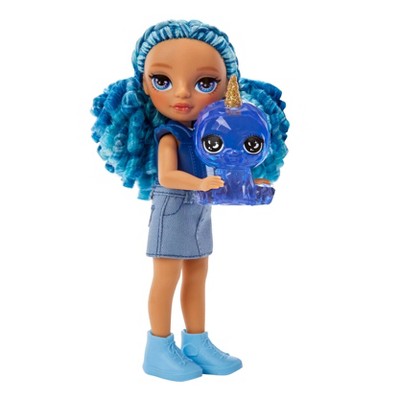 Rainbow High Littles Sapphire Bradshaw Blue 5.5" Posable Small Doll with Purse Magical Pet Yeti: Removable Clothes, Curly Hair, Articulated