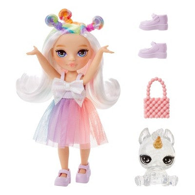 Rainbow High Littles Opal Raine Rainbow 5.5" Posable Small Doll with Purse Magical Pet Unicorn