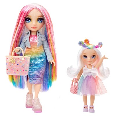 Rainbow High Littles Opal Raine Rainbow 5.5" Posable Small Doll with Purse Magical Pet Unicorn