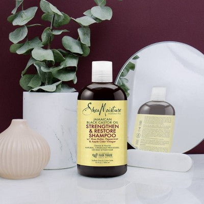 SheaMoisture Shampoo & Conditioner Bundle for Damaged Hair, 100% Pure Jamaican Black Castor Oil - 26oz/2pk