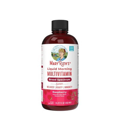 MaryRuth's Liquid Morning Vegan Multivitamin - Raspberry - 15.22 fl oz