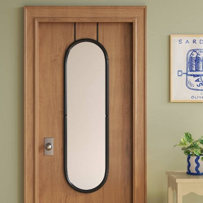 Pill Shaped Over The Door Mirror Black - Room Essentials (LOCAL PICKUP ONLY)